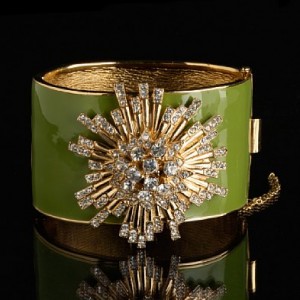 Wow! What a statement piece with the Czech crystals and the green enamel. It's a one an only.  Check out JCREW.com  